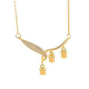 Lily Leaf Pendant Clavicle Chain Necklace